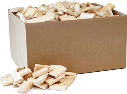 Floranica® 20kg houten blokken | aanmaakhout voor schoorstenen, kachels, vuurschalen, kampvuren | houten strips | houten blokken voor modelbouw | ook als brandhout | fijn geschuurd en droog